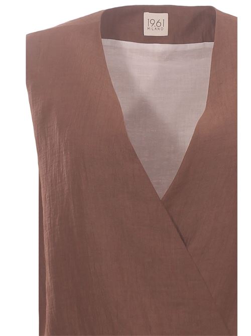 Blusa incrociata in lino garzato 1961 MILANO | BERENICE580